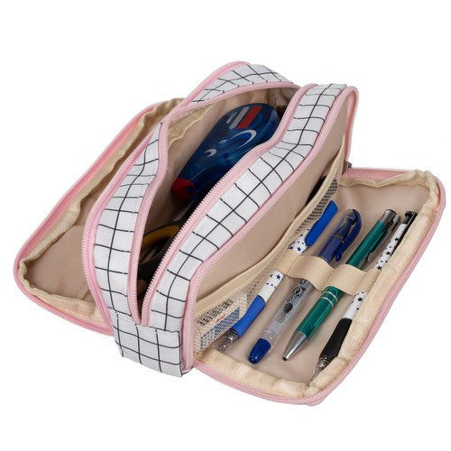 Triple folding pencil case - checkered Maaleo24514-7