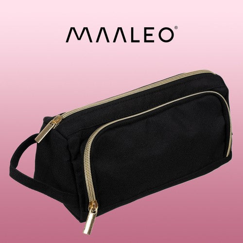 Double extendable pencil case - black Maaleo 24502-2