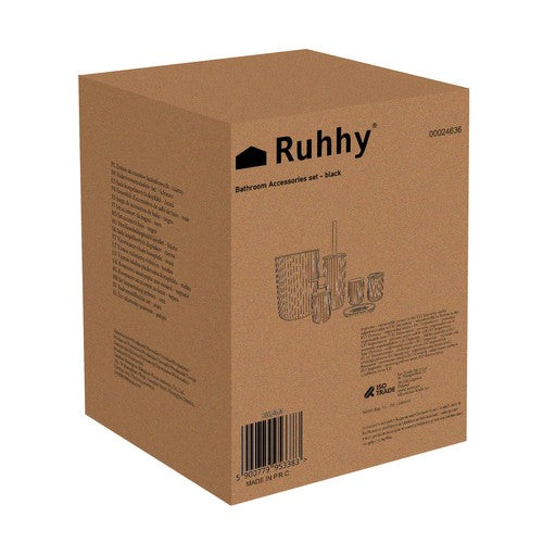 Bathroom accessories set - black Ruhhy24636-2