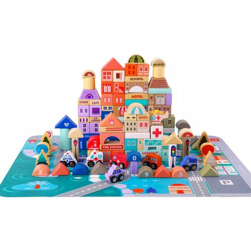 Wooden blocks 115 pcs - city 23519-3