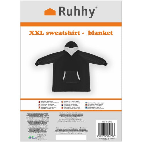 XXL sweatshirt - blanket black Ruhhy 24403-1