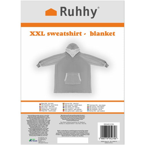 XXL sweatshirt - gray blanket Ruhhy 24402-1