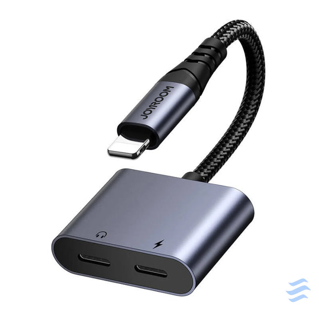 2 in 1 Audio adapter Joyroom SY L01 Lightning to 3.5mm + Lightning (black) Audio adapters