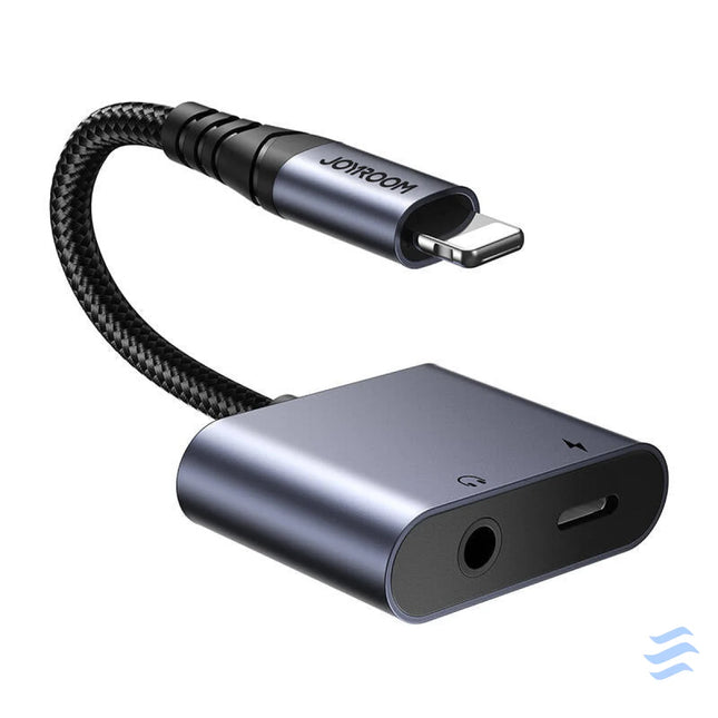 2 in 1 Audio adapter Joyroom SY L01 Lightning to 3.5mm + Lightning (black) Audio adapters