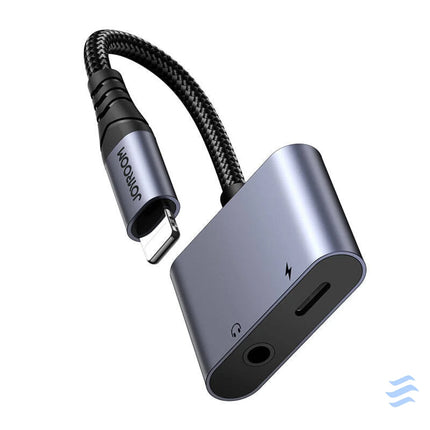 2 in 1 Audio adapter Joyroom SY L01 Lightning to 3.5mm + Lightning (black) Audio adapters