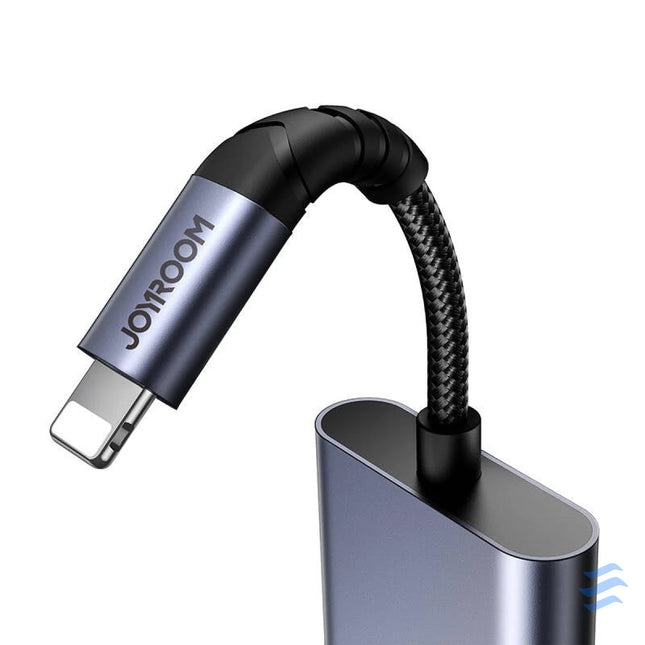 2 in 1 Audio adapter Joyroom SY L01 Lightning to 3.5mm + Lightning (black) Audio adapters