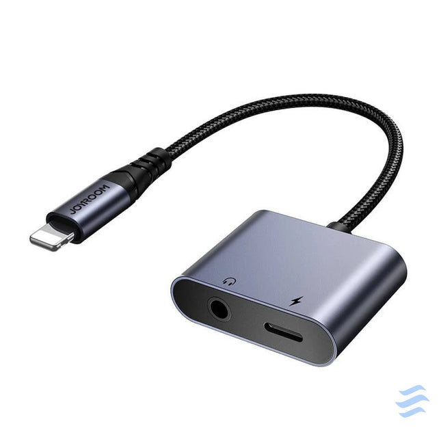 2 in 1 Audio adapter Joyroom SY L01 Lightning to 3.5mm + Lightning (black) Audio adapters