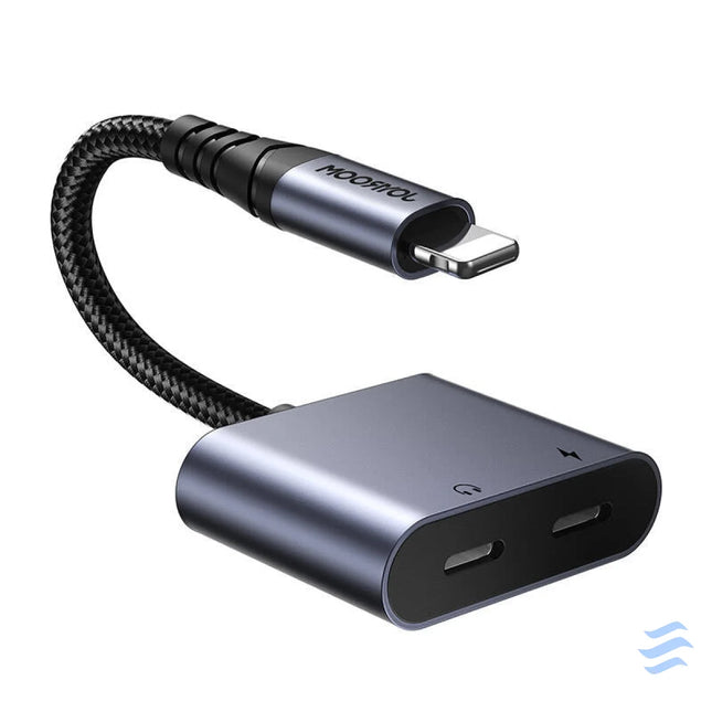 2 in 1 Audio adapter Joyroom SY L02 Lightning to Double Lightning (black) Audio adapters