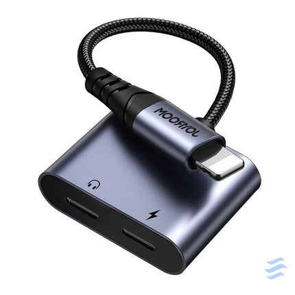 2 in 1 Audio adapter Joyroom SY L02 Lightning to Double Lightning (black) Audio adapters