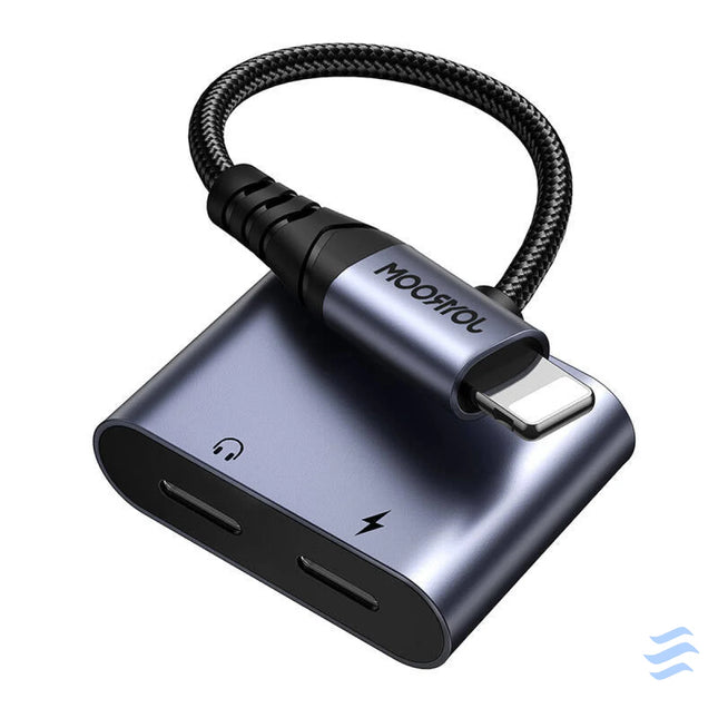 2 in 1 Audio adapter Joyroom SY L02 Lightning to Double Lightning (black) Audio adapters