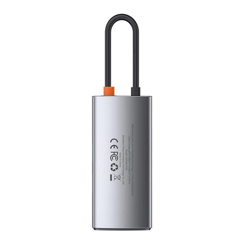 Hub 4in1 Baseus Metal Gleam Series, USB-C to USB 3.0 + USB 2.0 + HDMI + USB-C PD