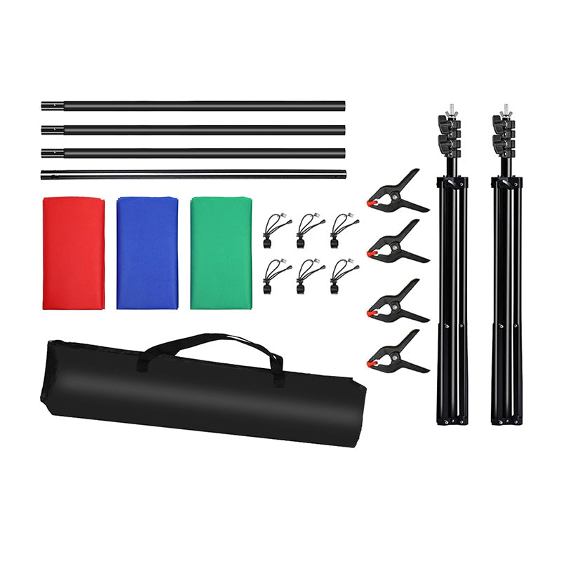 Puluz 2x3m Photo Background Mounting Kit/Stand + 3 Photo Backgrounds PKT5205