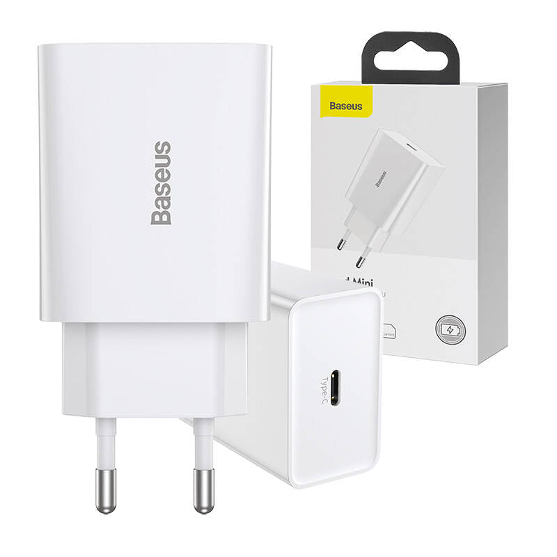 Baseus Speed Mini Quick Charger, USB-C, PD, 3A, 20W (white)