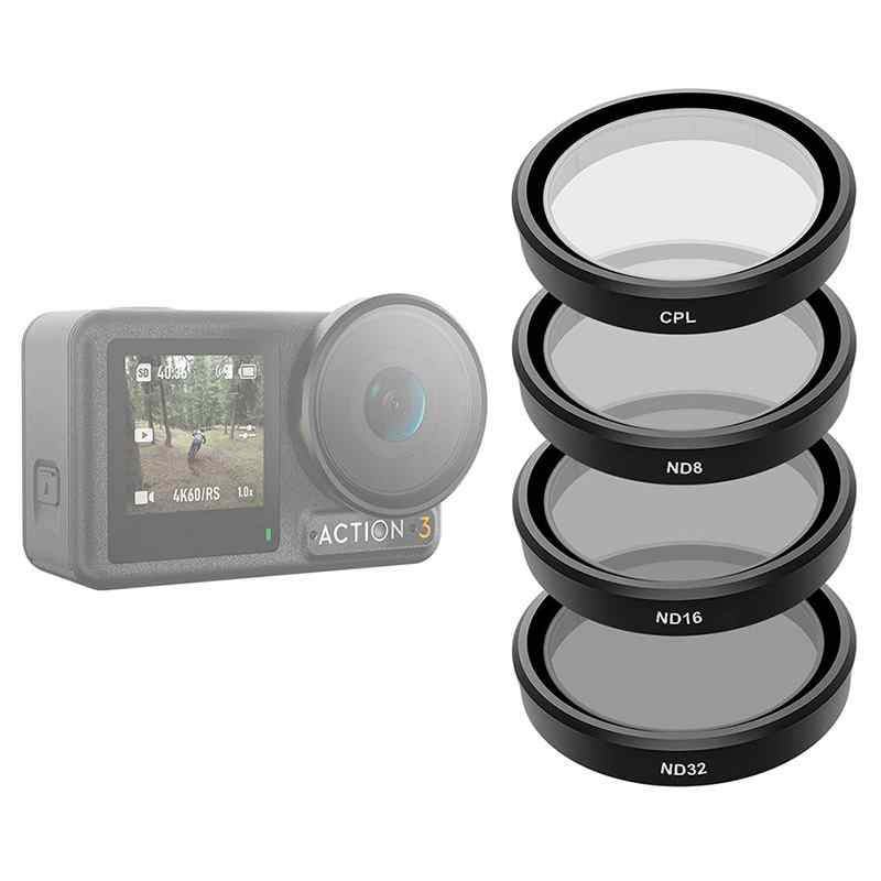 Set of 4 TELESIN CPL/ND8/ND16/ND32 filters for DJI Osmo Action 3 / 4 / 5