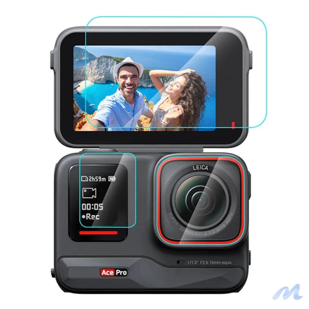 3 in 1 Tempered Glass Film PULUZ For Insta360 Ace Pro (PU951T)