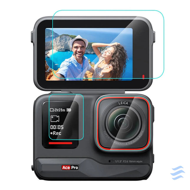 3 in 1 Tempered Glass Film PULUZ For Insta360 Ace Pro (PU951T) For sports cameras