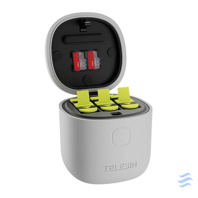 3 slot waterproof charger Telesin Allin box for GoPro Hero 9 / Hero 10 / Hero 11 / Hero 12 + 3 batteries (GP BTR 906 GY
