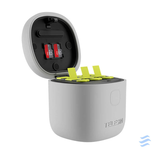 3 slot waterproof charger Telesin Allin box for GoPro Hero 9 / Hero 10 / Hero 11 / Hero 12 + 3 batteries (GP BTR 906 GY