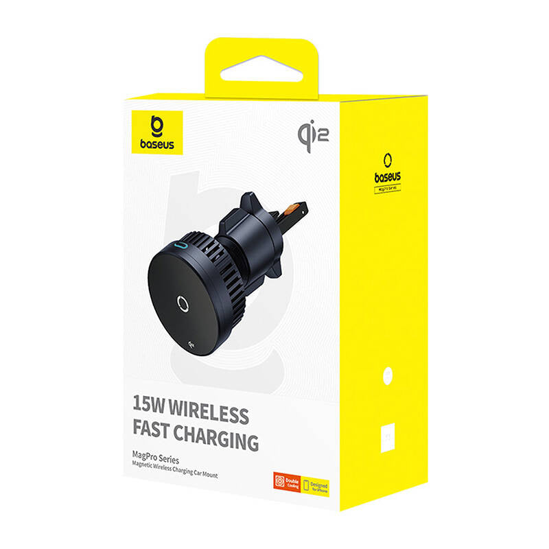 Baseus MagPro car mount with 15W Qi2.0 inductive charger (black)