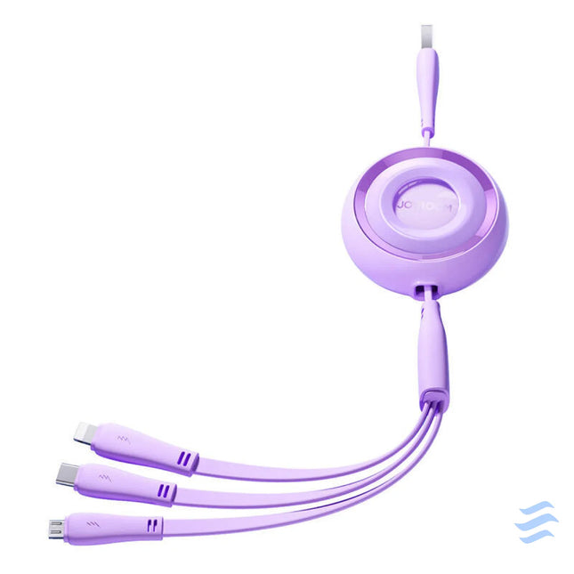 3in1 Joyroom Colorful USB to USB C/Lightning/Micro USB cable 3.5A 1m (purple) Combo Cables