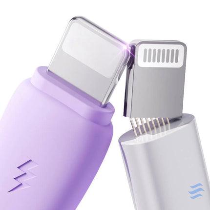 3in1 Joyroom Colorful USB to USB C/Lightning/Micro USB cable 3.5A 1m (purple) Combo Cables