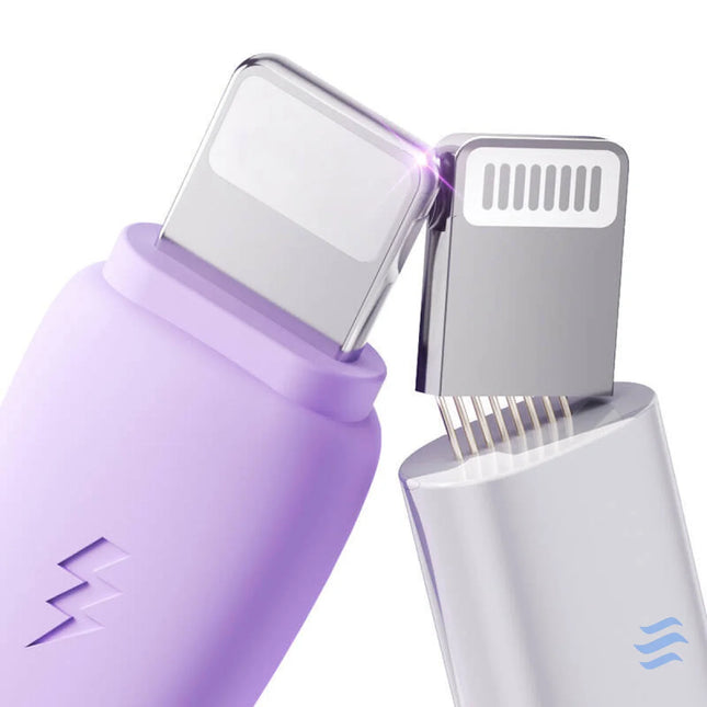 3in1 Joyroom Colorful USB to USB C/Lightning/Micro USB cable 3.5A 1m (purple) Combo Cables