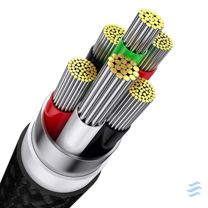 3in1 USB cable Baseus Flash Series USB C + micro USB + Lightning 100W 1.2m (black) Combo Cables