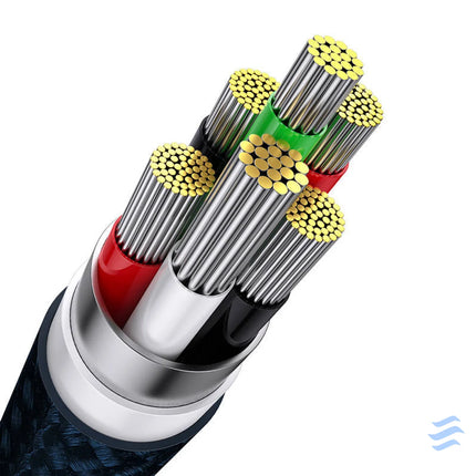 3in1 USB cable Baseus Flash Series USB C + micro USB + Lightning 100W 1.2m (blue) Combo Cables