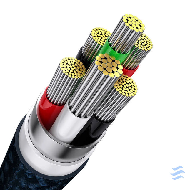 3in1 USB cable Baseus Flash Series USB C + micro USB + Lightning 100W 1.2m (blue) Combo Cables