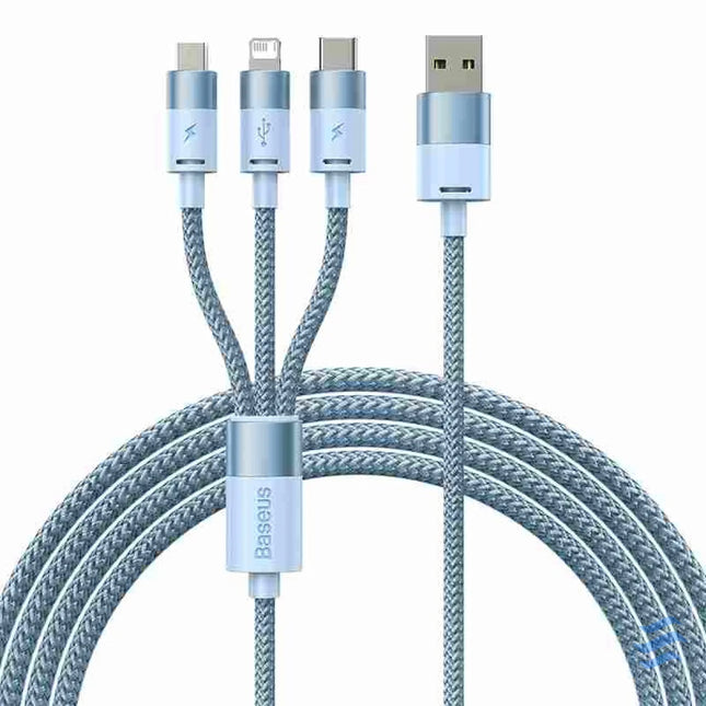 3in1 USB cable Baseus StarSpeed Series USB C + Micro + Lightning 3,5A 1.2m (Blue) Combo Cables