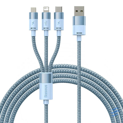 3in1 USB cable Baseus StarSpeed Series USB C + Micro + Lightning 3,5A 1.2m (Blue) Combo Cables