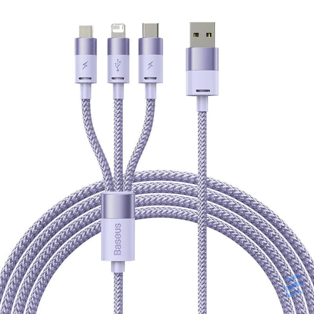 3in1 USB cable Baseus StarSpeed Series USB C + Micro + Lightning 3,5A 1.2m (Purple) Combo Cables