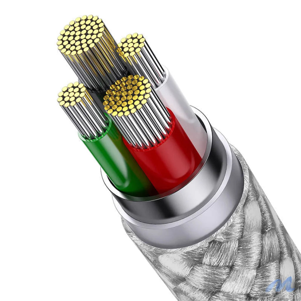 3in1 USB cable Baseus StarSpeed Series, USB-C + Micro + Lightning 3,5A, 1.2m (White)