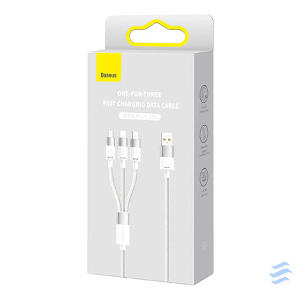3in1 USB cable Baseus StarSpeed Series USB C + Micro + Lightning 3,5A 1.2m (White) Combo Cables