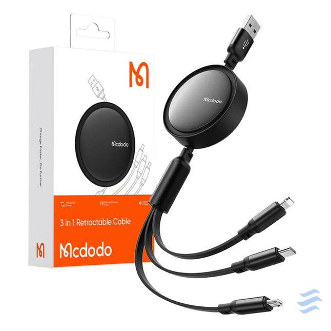 3in1 USB to USB C / Lightning / Micro USB Cable Mcdodo CA 7256 3.5A 1.2m (black) Combo Cables