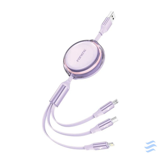3w1 Foneng X113 1.1M Fioletowa Cable Combo Cables