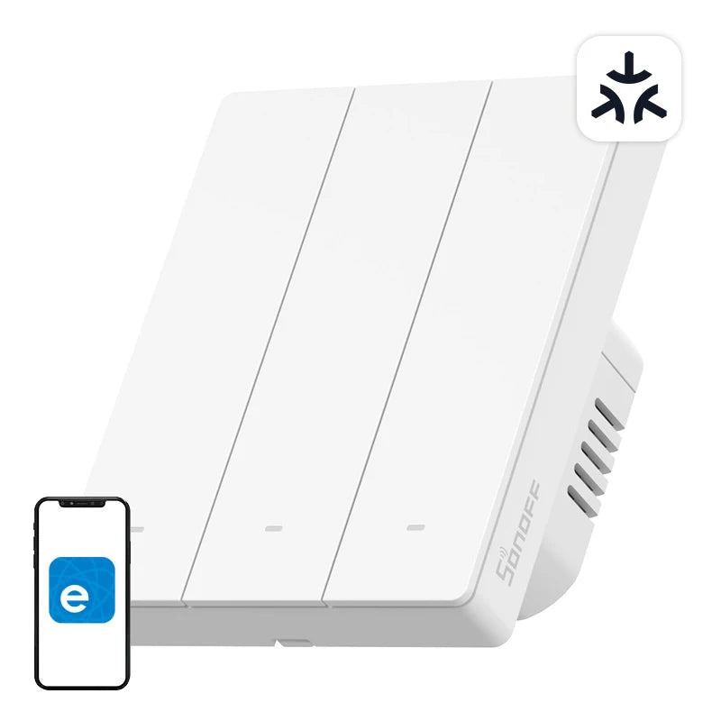 Smart wall switch SONOFF M5-3C-80W Matter (3-channel, to frame)