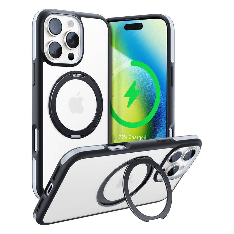 Torras Ostand R Fusion Case for iPhone 16 Pro Max (Black)