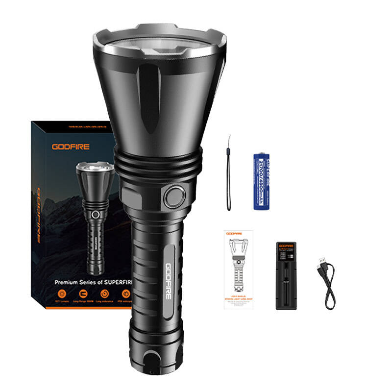 Superfire Godfire TF01 flashlight - 1371 lumens, 1000m, 7h operation