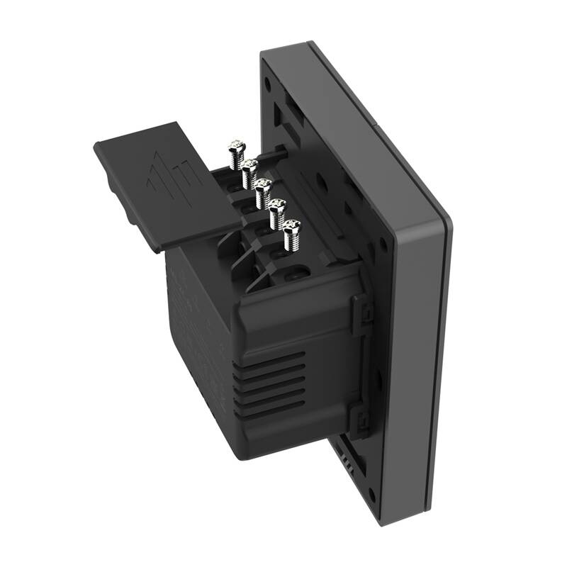 Smart WiFi wall switch SONOFF M5-2C-80 (2-channel, for frame, graphite)