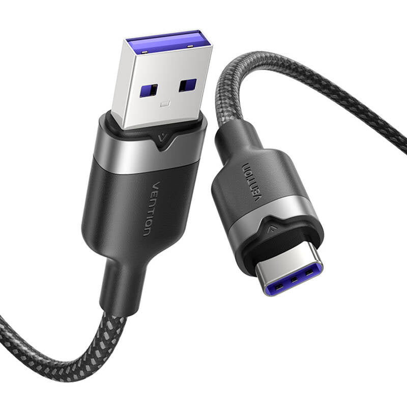 USB 2.0 A to USB-C 6A Vention CTOBF 1M cable (black)