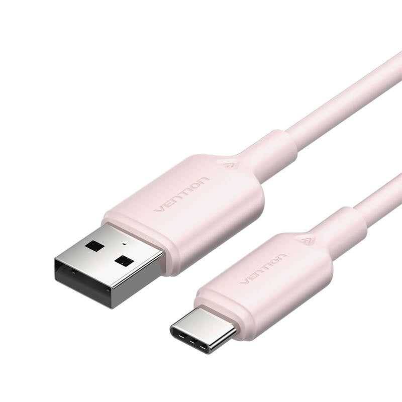 USB 2.0 A to USB-C 3A cable Vention CTQPF 1M (pink)