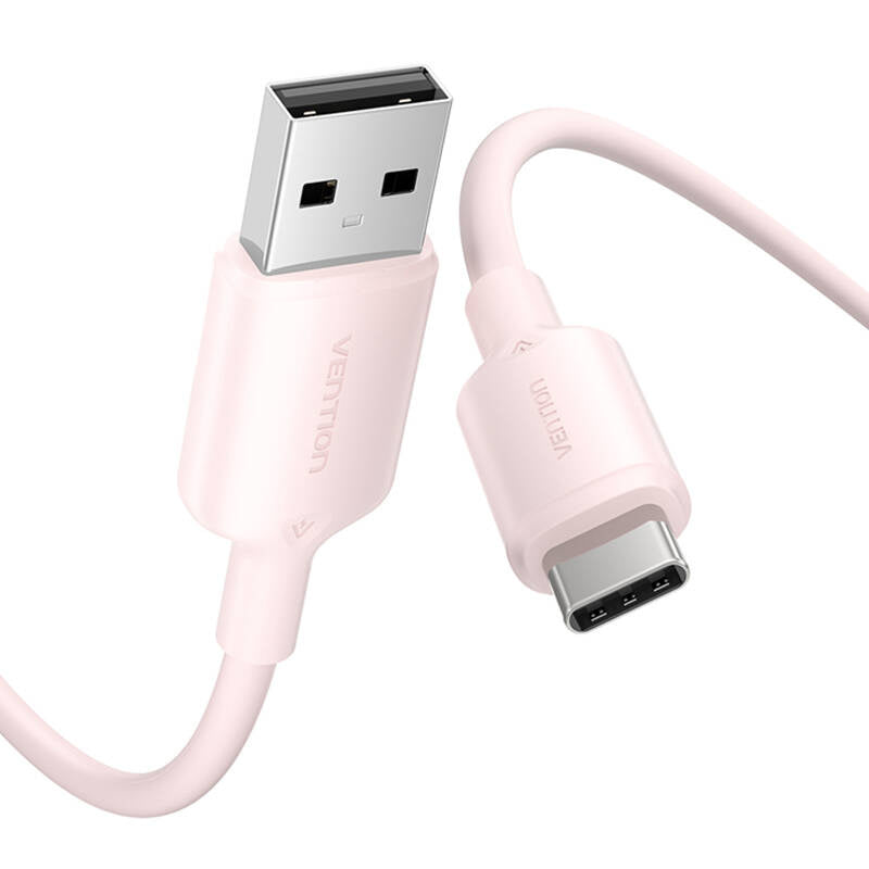 USB 2.0 A to USB-C 3A cable Vention CTQPF 1M (pink)