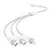 USB 2.0 A to 3-in-1 6A cable Vention CTRWG 1.5M (white)