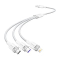 USB 2.0 A to 3-in-1 6A cable Vention CTRWG 1.5M (white)