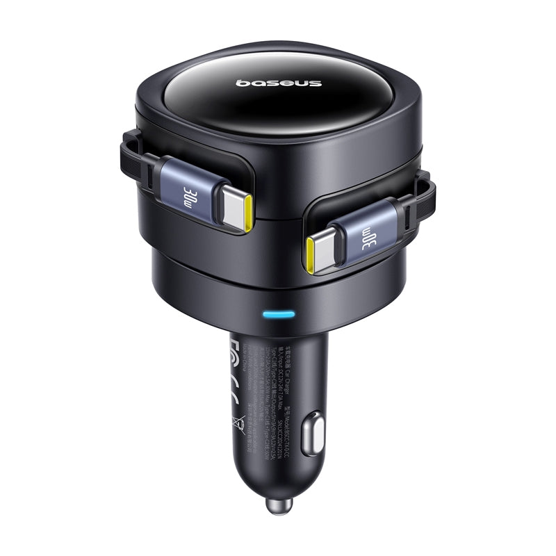 Baseus Enjoyment Max car charger with USB-C+USB-C cables 60W Black