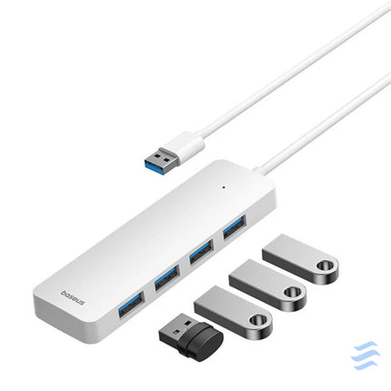 4in1 Hub Baseus UltraJoy Lite USB A to USB 3.0 1m (white) Hubs