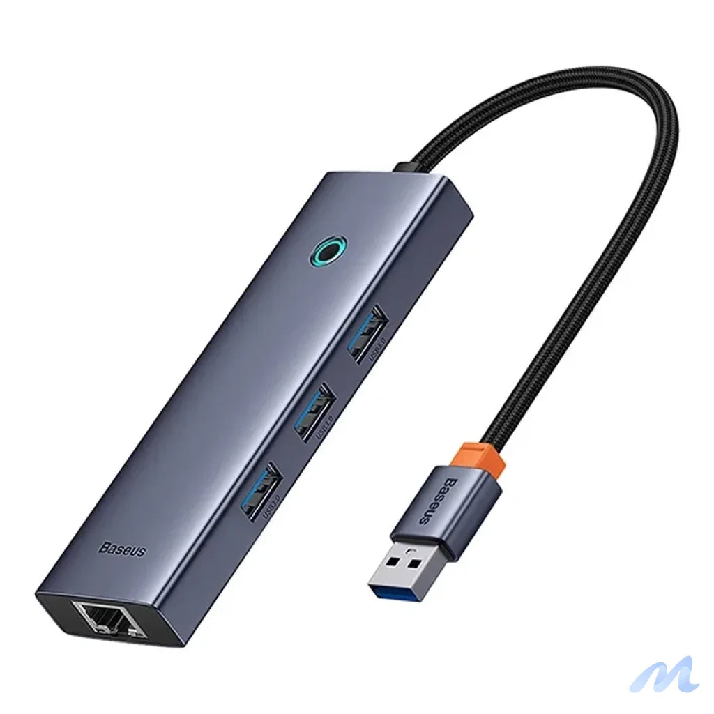 4in1 Hub Baseus  UltraJoy USB-A to USB 3.0 + RJ45 (space grey)