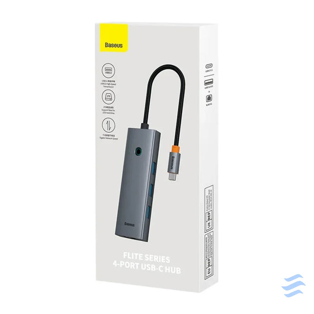 4in1 Hub Baseus UltraJoy USB C do 3x USB 3.0 + RJ45 (space grey) Hubs