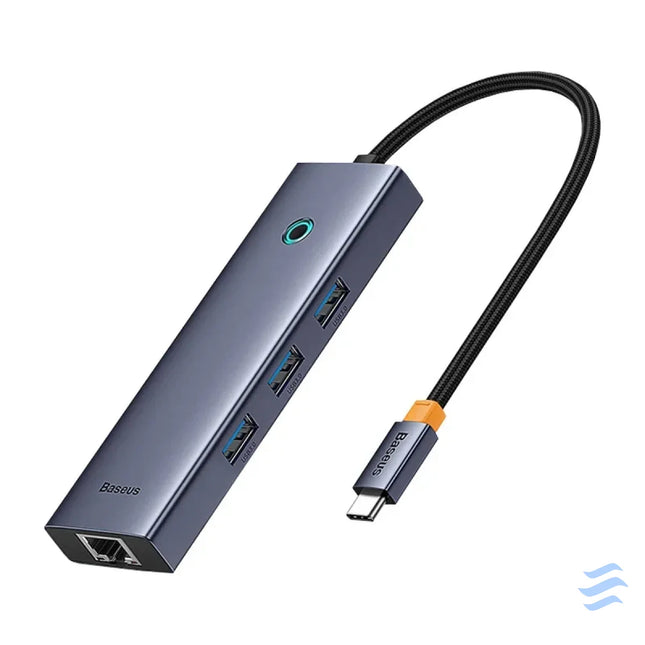 4in1 Hub Baseus UltraJoy USB C do 3x USB 3.0 + RJ45 (space grey) Hubs